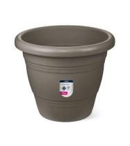 Atlas Vaso Redondo Jardim 28cm Plastico Cinza