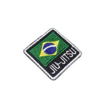 ATM091T 12 Jiu-Jitsu Bandeira Brasil Patch Bordado Termocola - BR44