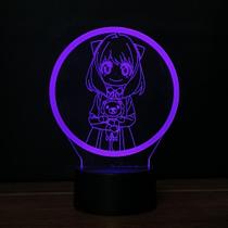 Atmosfera criativa da figura de Anya Night Light 3D Spy X