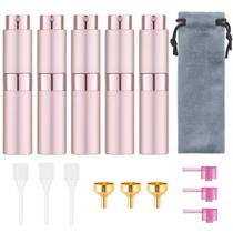 Atomizador de perfume Tekson 8 ml recarregável de viagem, pacote com 5 unidades, rosa Atomizador de perfume Tekson 8 ml recarregável de viagem, pacote com 5 unidades, rosa