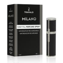 Atomizador de perfume Travalo Milano U-Change System 5mL preto Atomizador de perfume Travalo Milano U-Change System 5mL preto