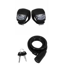 Atrio Kit Led E Cadeado Para Bicicletas Cor Preto