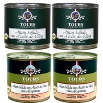 Atum em Lata Sólido - Azeite de Oliva e Azeite com Alcaparras - Total 4 unidades - 255g cada Atum em Lata Sólido - Azeite de Oliva e Azeite com Alcaparras - Total 4 unidades - 255g cada