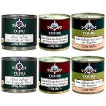 Atum em Lata Sólido Tours em Azeite de Oliva, Tomate Seco e Alcaparras - COMBO 6 LATAS - 255g cada