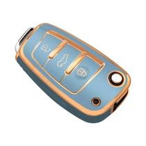 Audi A1 A3 A4 A5 A6 A7 Q3 Q5 Q7 TPU Car Flip Key Case Capa Shell Fob Holder Acessórios