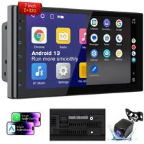 Áudio estéreo para carro sem fio Double Din 7" HD CarPlay Android