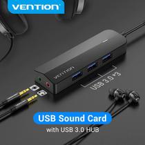 Audio HUB 3 portas USB 3,0 com cabo USB 15cm - Vention