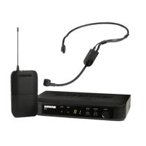Audio microfone shure com receptor sem fio headset blx14br/pga31-freq.j10
