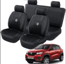 Aumente o conforto do seu Renault Kwid c/ capa de couro p/ Banco 100% Couro 2017-2023.