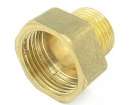 Aumento Bucha Curta Metal Amarelo Rosca 1/2 Macho 3/4 Fêmea Aumento Bucha Curta Metal Amarelo Rosca 1/2 Macho 3/4 Fêmea