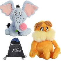 Aurora Dr Seuss 12" Stuffed Animal Duo: Horton e The Lorax, com Bolsa de Algodão