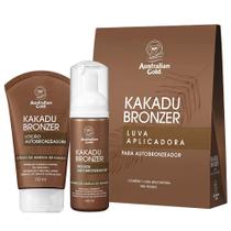 Australian Gold Kakadu Bronzer Kit Mousse Autobronzeador 140ml + Loção Autobronzeadora 120ml + Luva Aplicadora