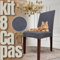 Australiana - Kit 8 Capas de Cadeira Linha Gold Anti Gato - Cinza