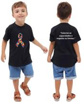 AUTISMO - Camiseta Infantil Unissex Personalizada - Valorize as Capacidades e Respeite os Limites