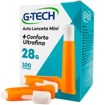 Auto Lanceta G-Tech Mini 28G caixa com 100 unidades Laranja Auto Lanceta G-Tech Mini 28G caixa com 100 unidades Laranja