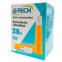 Auto Lanceta G -Tech Mini + Conforto Ultrafina 28G Com 100 Unidades