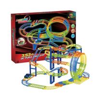 Auto Pista 51 Peças 3 em 1 Track Carrinho com Luzes