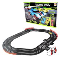 Auto Pista Turbo Run Circuito de Corrida 3 Formatos 240cm Autorama Dm Toys DMT5891