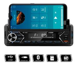 Auto radio bluetooth h-tech c/ suporte de celular e controle remoto