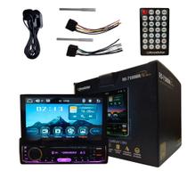 Auto Rádio Tela 7'' Full Touch 1DIN MP5 Carplay Android Bluetooth USB 7 Cores Led 18 FM RS-7100BR