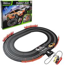 Autorama auto pista turbo run circuito oval 2 carros + cabo usb e acessorios 19 pecas - Dm Toys