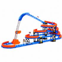 Autorama Torre Espiral Pista 4 Andares Vertical Carrinho com Luz Corrida Drift Montagem Modular Brinquedo Menino Pista