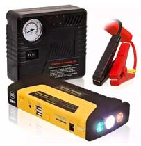 Auxiliar de Partida Jump Starter Portátil Veicular P/ Carro e Moto C/ Compressor de Ar Auxiliar de Partida Jump Starter Portátil Veicular P/ Carro e Moto C/ Compressor de Ar