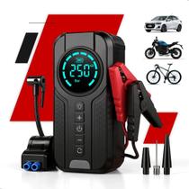 Auxiliar Partida Bateria Portátil Compressor Pneu Moto Bike Auxiliar Partida Bateria Portátil Compressor Pneu Moto Bike