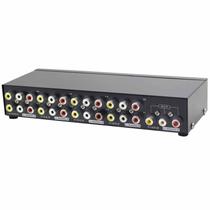 AV Switch RCA Switcher 8 em 1 Saída de Vídeo Composto e Áudio L/R