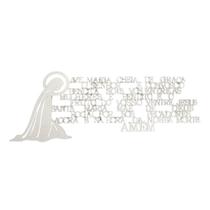 ave maria 50x20 cm oração imagem top mdf 3mm branco
