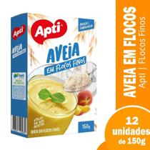 Aveia Apti em Flocos Finos 150g - Embalagem com 12 Unidades