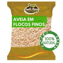 Aveia em Flocos finos 1 kg - Kit com 5 Unidades -Integral - entrega rápida