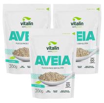 Aveia em Flocos Finos Vitalin Pouch 200g KIT C/3 UN