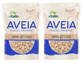 Aveia em Flocos Grossos Vitalin Pouch 200g KIT C/2 UN