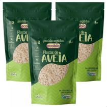 Aveia Orgânica Ecobío Flocos - 250g - Kit com 3 unidades
