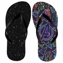 Avengers Chinelo Vingadores Galaxia Neon desenho. Presente Adulto e Infantil menino