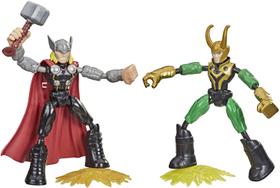 Avengers Marvel Bend e Flex Thor Vs. Loki Action Figure Toys, 6-Inch Flexible Figures, Inclui 2 Acessórios, Idades 4 e Up