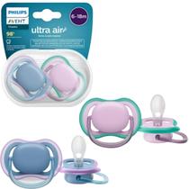 Avent Chupeta Dupla Lisa Ultra Air 6-18M AZ RX SCF085/34