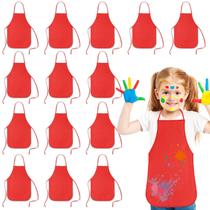 Aventais de arte infantis KUUQA Red, pacote com 16 para pintura de 3 a 5 anos