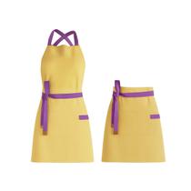 Avental Amarelo Cintura Alça Roxo Sorveteria Açai Unissex Avental Amarelo Cintura Alça Roxo Sorveteria Açai Unissex