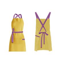 Avental Amarelo Roxo Alça Cruzada Restaurante Bar Cafeteria Avental Amarelo Roxo Alça Cruzada Restaurante Bar Cafeteria