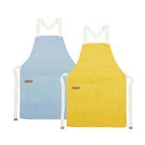 Avental Azul Amarelo Algodao Confeitaria Padaria Doceria 2un Avental Azul Amarelo Algodao Confeitaria Padaria Doceria 2un
