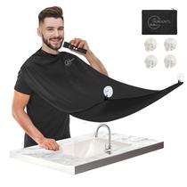 Avental Beard Bib Trimounts Beard Hair Catcher para homens, preto