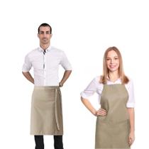 Avental Bege Caqui Kit Profissional Cintura Chef Bartender
