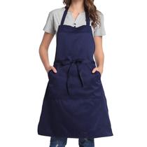 Avental BIGHAS, babador ajustável com bolso para mulheres e homens, azul marinho Avental BIGHAS, babador ajustável com bolso para mulheres e homens, azul marinho