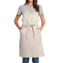 Avental BIGHAS, babador ajustável com bolso para mulheres e homens, bege Avental BIGHAS, babador ajustável com bolso para mulheres e homens, bege