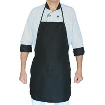Avental C/ Bolso Preto M 90x70cm Padaria Restaurante - Rspan