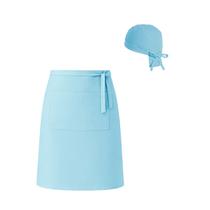 Avental Cintura Azul Claro e Bandana Confeitaria Padaria