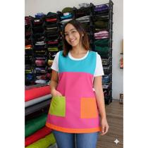 Avental colorido Tipo Bata Oxford Premium,luxo,aniversario,cozinha,ministerio,igreja,monitora,pedagó