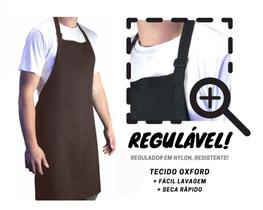 Avental Com Bolso Oxford Preto Cozinha Hamburgueria Chef - Visual Uniformes